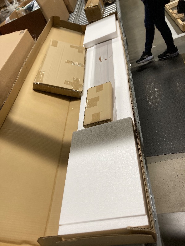 Photo 1 of ***BOX 1 OF 2 ONLY/INCOMPLETE SET***Baxton Studio Flint Mid-Century Modern Ash Walnut Finished Wood King Size Platform Bed