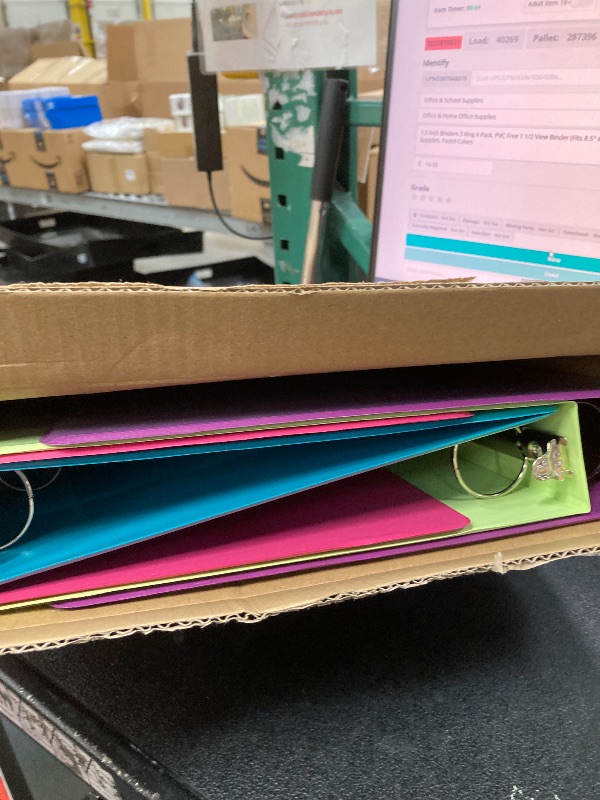 Photo 1 of 1.5 Inch Binders 3 Ring 4 Pack, PVC Free 1 1/2 View Binder (Fits 8.5" x 11" Letter Size Papers), Perfect for School & Office Supplies, Pastel Colors