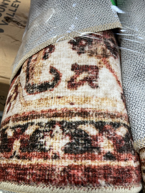 Photo 1 of ***KNOW SIZE***

SIXHOME  Vintage Distressed Area Rug Soft  Non-Slip Carpet American Classic Retro Rug with Geometric Rugs for Living Room Bedroom Neutral Home Decor Red