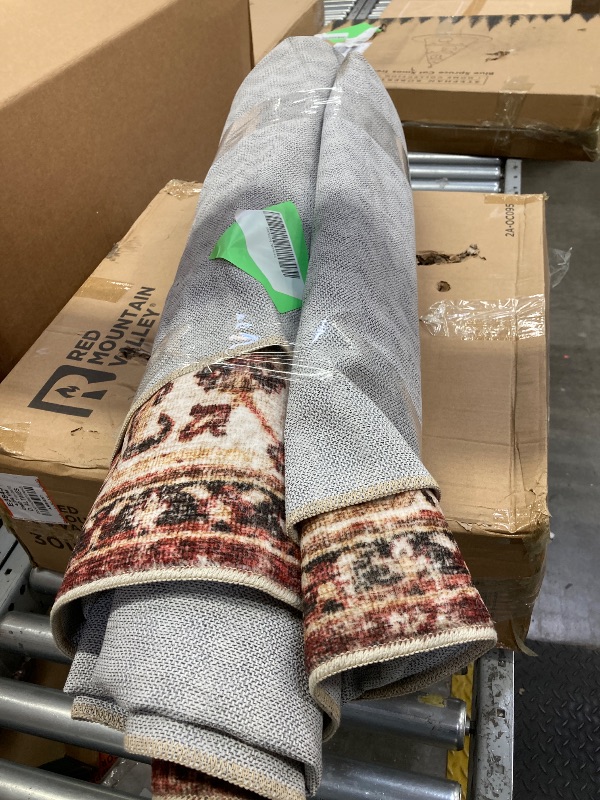 Photo 1 of ***KNOW SIZE***

SIXHOME  Vintage Distressed Area Rug Soft  Non-Slip Carpet American Classic Retro Rug with Geometric Rugs for Living Room Bedroom Neutral Home Decor Red