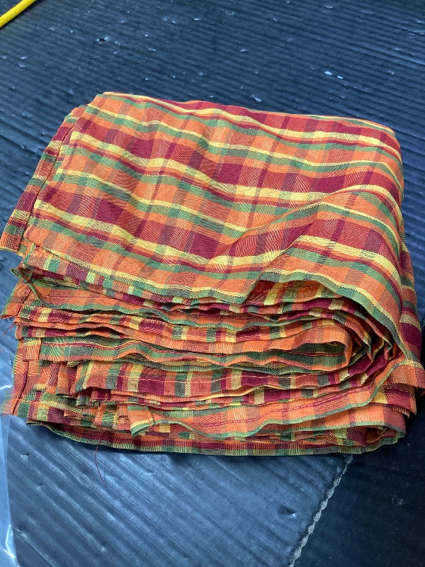 Photo 1 of ***COUNT OF 12 VERIFIED*** Set of 12 Fall Gingham Cloth Napkins 18 x 18 Inches Checkered Plaid Dinner Napkins Washable Polyester Fiber Stain Resistant for Autumn Harvest Thanksgiving***COUNT OF 12 VERIFIED***