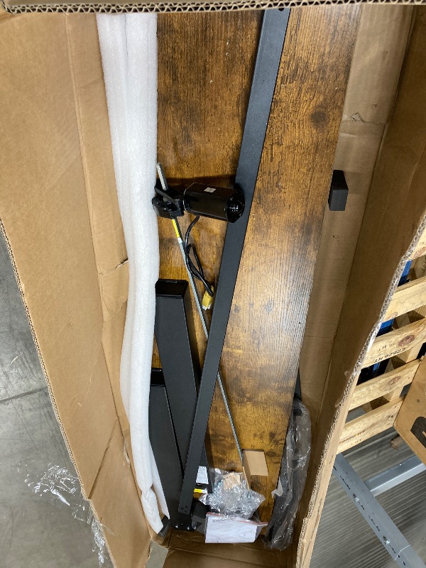 Photo 1 of ***MISSING CONTROL MODULE & POSSIBLY OTHER PARTS***Agilestic Electric Standing Desk, 55 x 24 Inches Height Adjustable Desk, Sit Stand up for Work Office Home, Ergonomic Rising Computer Table with Memory Preset, Rustic Brown***MISSING CONTROL MODULE & POSS