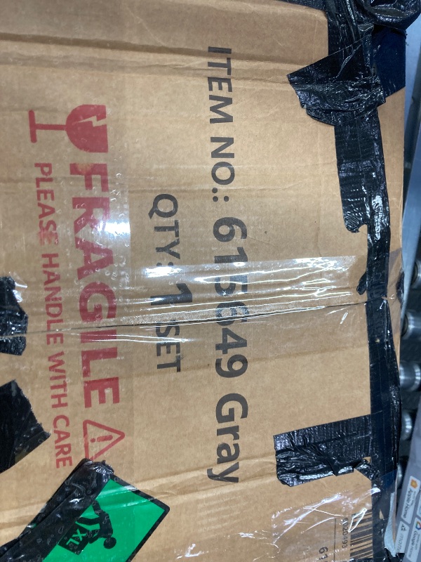 Photo 1 of Yaheetech Bakers Rack with Power Outlet, Shelf Unit Coffee Bar Station with 5 S-Hooks & Adjustable Feet, Microwave Stand with Storage Shelf for Dinning Room/Living Room, Gray