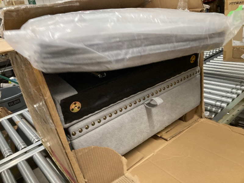 Photo 1 of **CONTAINS ALL 3 BOXES****L-Shaped Sectional Couch with Storage, Sofa with Reversible Chaise Removable Cushion Covers, for Small Space, Apartment, Living Room, Light Gray