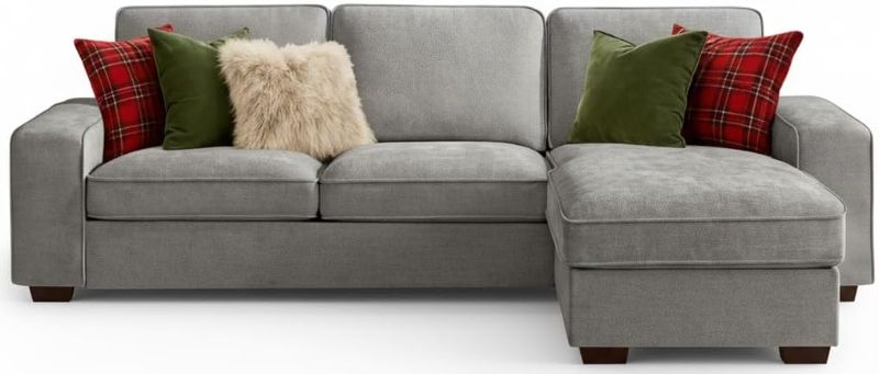 Photo 1 of **CONTAINS ALL 3 BOXES****L-Shaped Sectional Couch with Storage, Sofa with Reversible Chaise Removable Cushion Covers, for Small Space, Apartment, Living Room, Light Gray