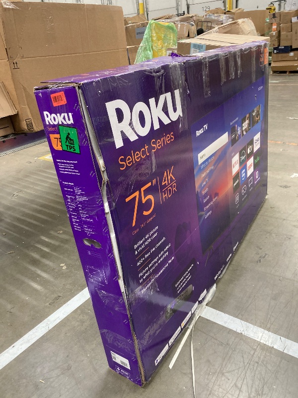 Photo 1 of Roku Smart TV 2025 – 75-Inch Select Series, 4K HDR TV – RokuTV with Enhanced Voice Remote – Flat Screen LED Television with Wi-Fi for Streaming Live Local News, Sports, Family Entertainment