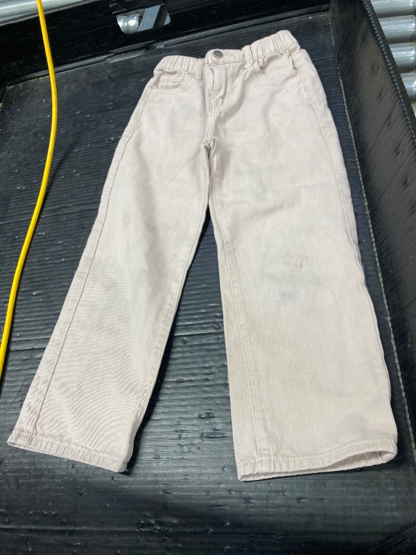 Photo 1 of ***SOME STAINS ON KNEES AS PICTURED***WDIRARA Girl's Butterfly Print Elastic Waist Wide Leg Ripped Jeans Denim Pants Khaki Solid 9Y***SOME STAINS ON KNEES AS PICTURED***