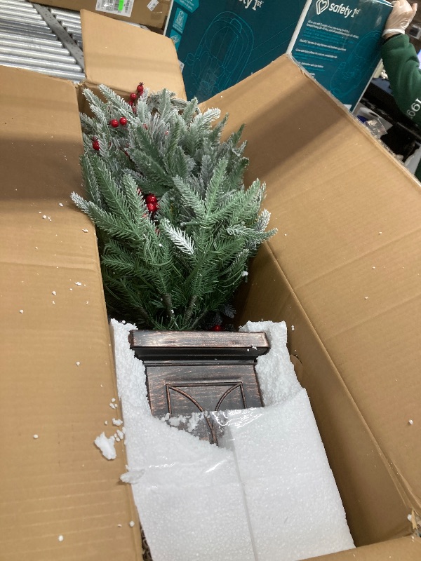 Photo 1 of **ONE TREES LIGHTS DO NOT WORK***GARVEE 3FT Pre-lit Christmas Tree with Lights, PE & PVC Hinged Xmas Tree with Metal Stand, Easy Assembly, Holiday Decoration for Home, Office, Porch, 2PCS