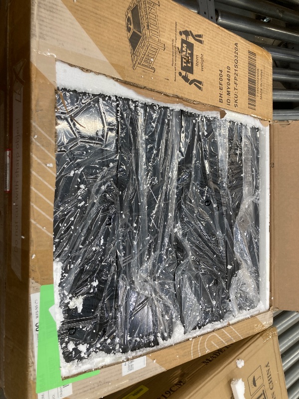 Photo 1 of Lacoo 32" Patio Square Fire Pit Table for Patio Backyard BBQ, Ice Storage with Mesh Lid, Poker and Cover, Black