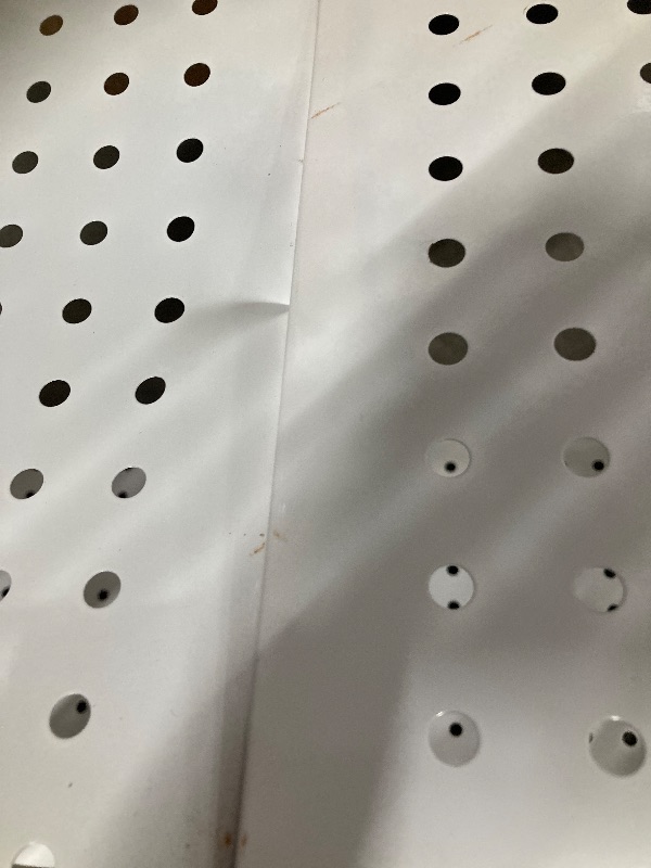 Photo 1 of **HAS SOME DENTS***COOKCOK 4-Tier Storage Shelving Unit, Metal Shelf, Foldable Storage Shelf with Wheels, 27.9"x13.4"x49.72" Garage Shelf, Kitchen Shelf with 4 Hooks, No Assemble Require, White