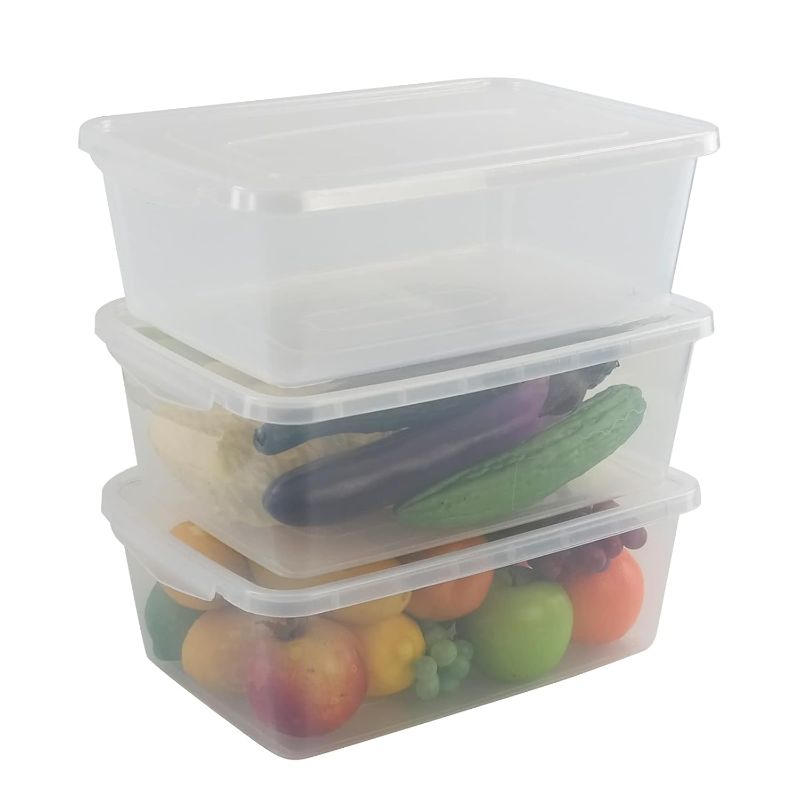 Photo 1 of Pekky 13 Quart Plastic Bins Boxes with Lid, 3 Packs