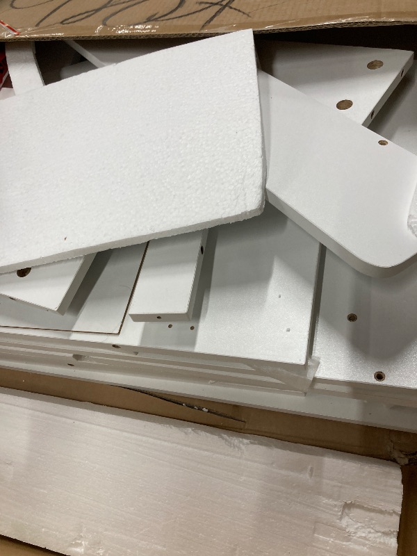 Photo 1 of Satifur Vanity Desk with Sliding Mirror & Light, White Makeup Vanities Table and Stool Set with Charging Station & Drawers for Bedroom ***(BOX RIPPEED/TORN)***