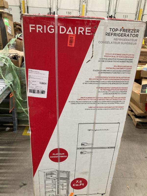 Photo 1 of ***Factory seal***
Frigidaire, 2 Door Apartment Size Refrigerator/Freezer Combo, 7.5 cu ft, Platinum Series, Stainless, 23" D x 21.5" W x 55.5" H