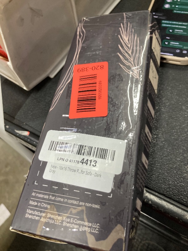 Photo 1 of 16x16 Throw Pillow Covers Decorative Faux Fur Covers for Bed, Couch Soft Fluffy Pillow Cover with Velvet Back for Living Room, Neutral Home Décor Accent for Sofa - Dark Gray