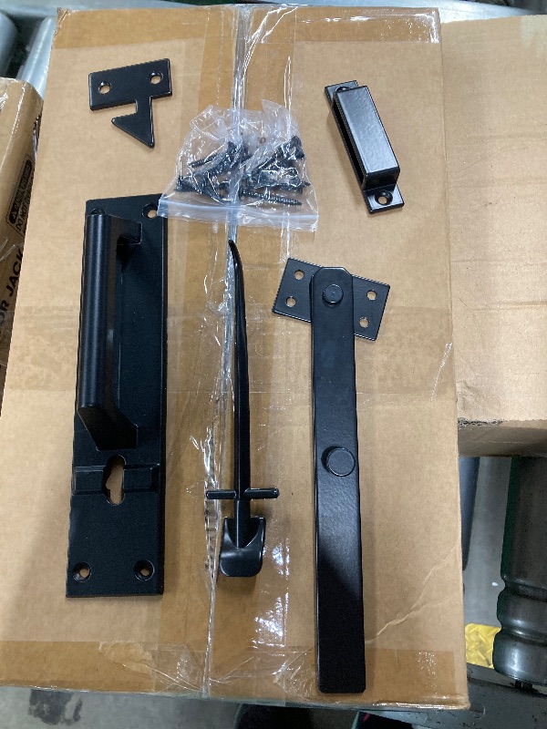 Photo 1 of **MISSING PARTS**Sdstone Heavy Duty Gate Latch for Wooden Fence?Two Sided Gate Latch for Outdoor Fence? Door Latch Gate Hardware for Wooden Gates, Pool Gate, Backyard, Garden?Black?