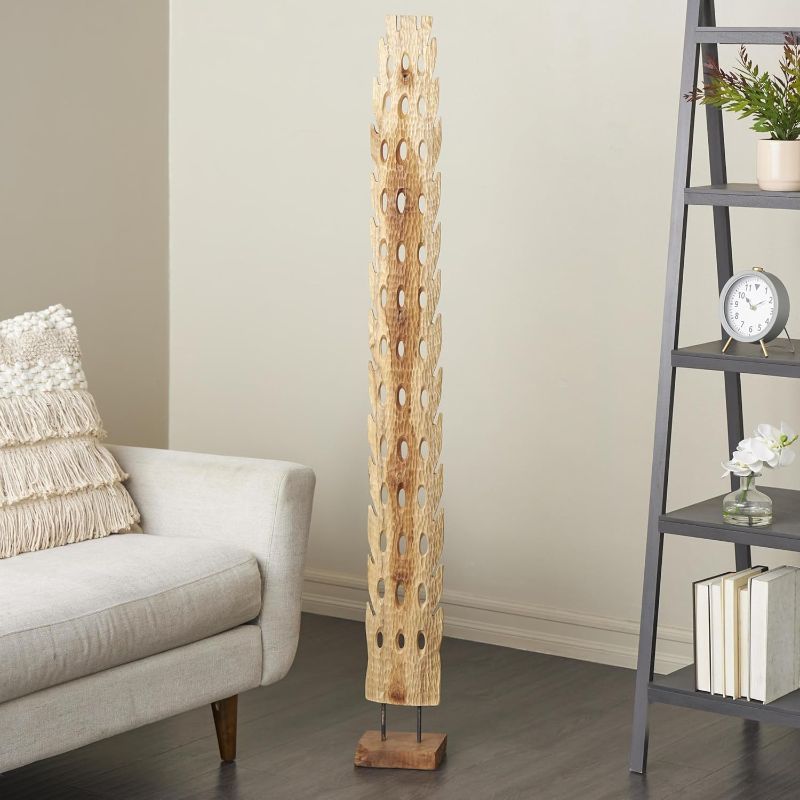 Photo 1 of
Deco 79 Teak Wood Abstract Handmade Decorative Sculpture Tall Floor Cutout Post Home Decor Statue with Live Edge Base, Accent Figurine 7" x 6" x 49", Brown