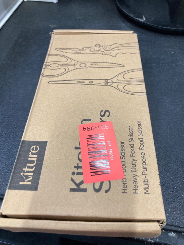 Photo 1 of ***Factory seal***

Heavy Duty Kitchen Shear with Bonus MultiPurpose and Herb Scissors 420 Stainless Steel for Chicken, Meat, Fish and Poultry Gift Set with Kitchen Shears for Food and Herbs Scissors by Kiture