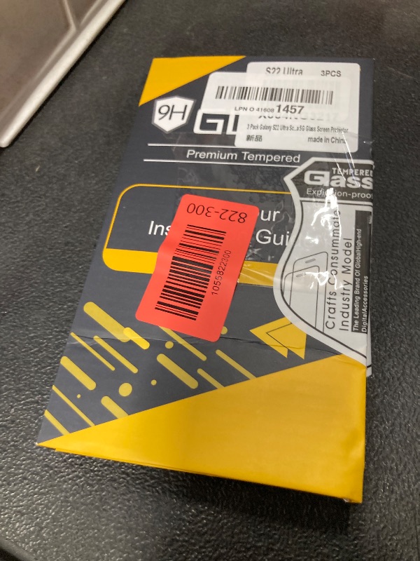 Photo 1 of  Pack HD Clear Tempered Glass Screen Protector for Samsung Galaxy S22 Ultra 5G, Fingerprint Unlock, 3D Curved, Scratch Resistant, Bubble-Free