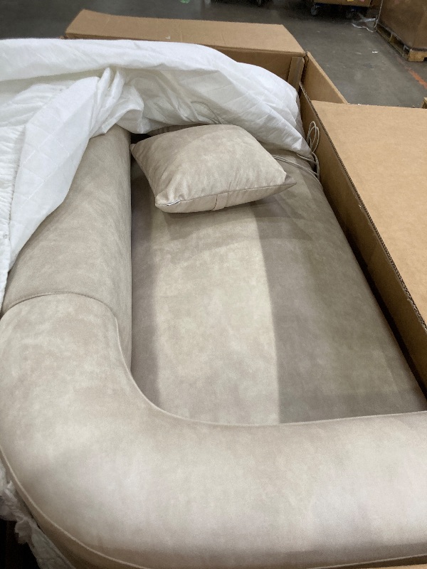 Photo 1 of *** 2 BOXES INCLUDED***Mellow Velvet Curved 2-Piece Chaise Sectional / 3-Seater Couch Sofa / Lounge Chair by Acanva*** 2 BOXES INCLUDED***