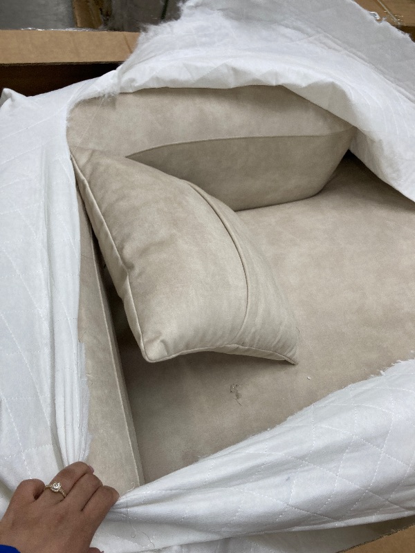 Photo 1 of *** 2 BOXES INCLUDED***Mellow Velvet Curved 2-Piece Chaise Sectional / 3-Seater Couch Sofa / Lounge Chair by Acanva*** 2 BOXES INCLUDED***