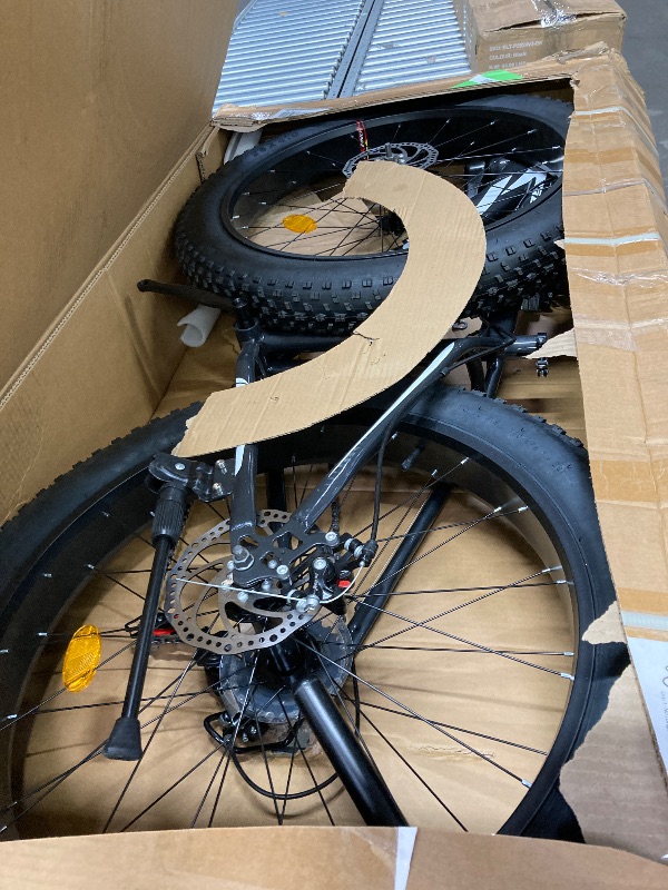 Photo 1 of **USED MISING PARTS , FUNTIONAL UNTESTED  ****SPPTTY 26" Fat Tire Mountain Bike,4" Non-Slip Wide Tires with 21 Speed,Dual Disc Brakes,Bicycle for Men and Women,Grey
