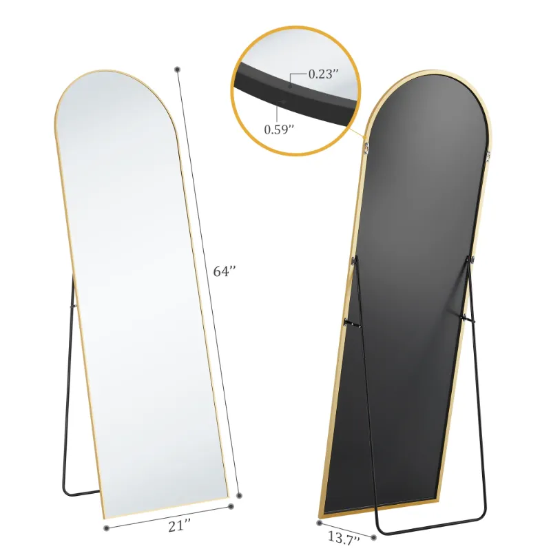 Photo 1 of **  USED**Length Mirror " Full Body Mirror Rectangle Free Standing Wall Mounted Leaning Hanging Floor Mirrors, Gold