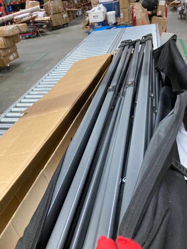Photo 1 of **USED MISSING PARTS***   OBIZI 10x20 Heavy Duty Pop up Canopy Tent with 6 sidewalls Easy Up Commercial Outdoor Canopy Wedding Party Tent for Beach All Season Wind & Waterproof Gazebo with Roller Bag,White(Frame Thickened)