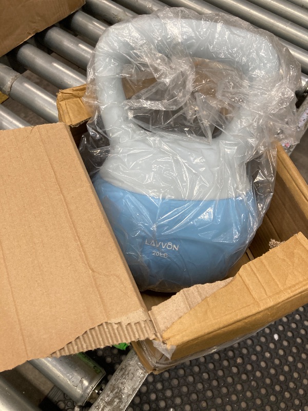 Photo 1 of **USED**  Soft Kettlebell - Cushioned Impact-Resistant Base and Anti-Slip, Kettle bell Anti-Slip Grip Weight for Home Workouts, Safe Strength Training Kettlebells Sets for Women & Men, With Non-slip Gloves (Blue, 20 LB)