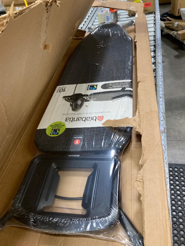 Photo 1 of ***USED MISSING PARTS****  ***Brabantia - Ironing Board B – Solid Steam Iron Rest – Adjustable Height – Non-Slip Rubber Feet – 100% Fairtrade Cotton Cover with Foam Padding – Foldable – Denim Black – Size B (49 x 15 in)