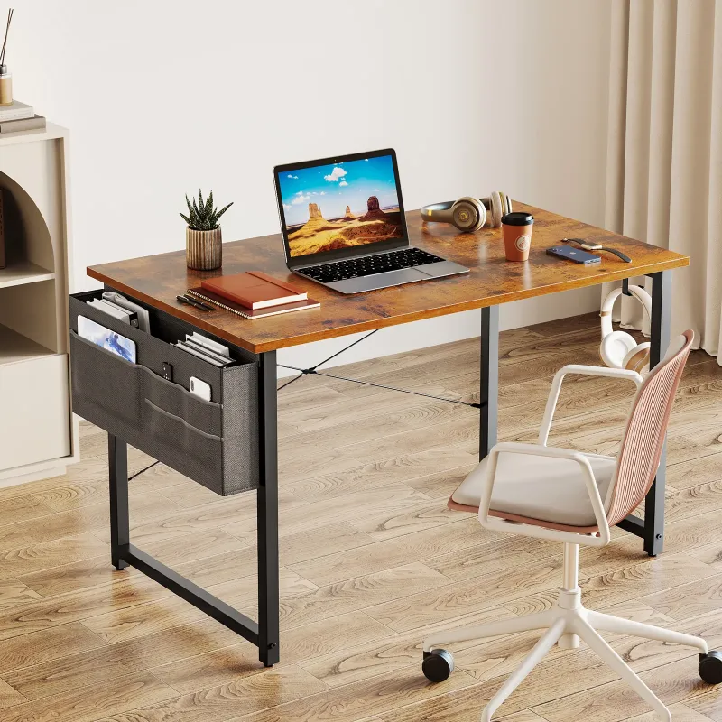 Photo 1 of ***missing parts used*******Computer Writing Desk 40 inch, Sturdy Home Office Table, Work Desk with a Storage Bag and Headphone Hook,Vintage