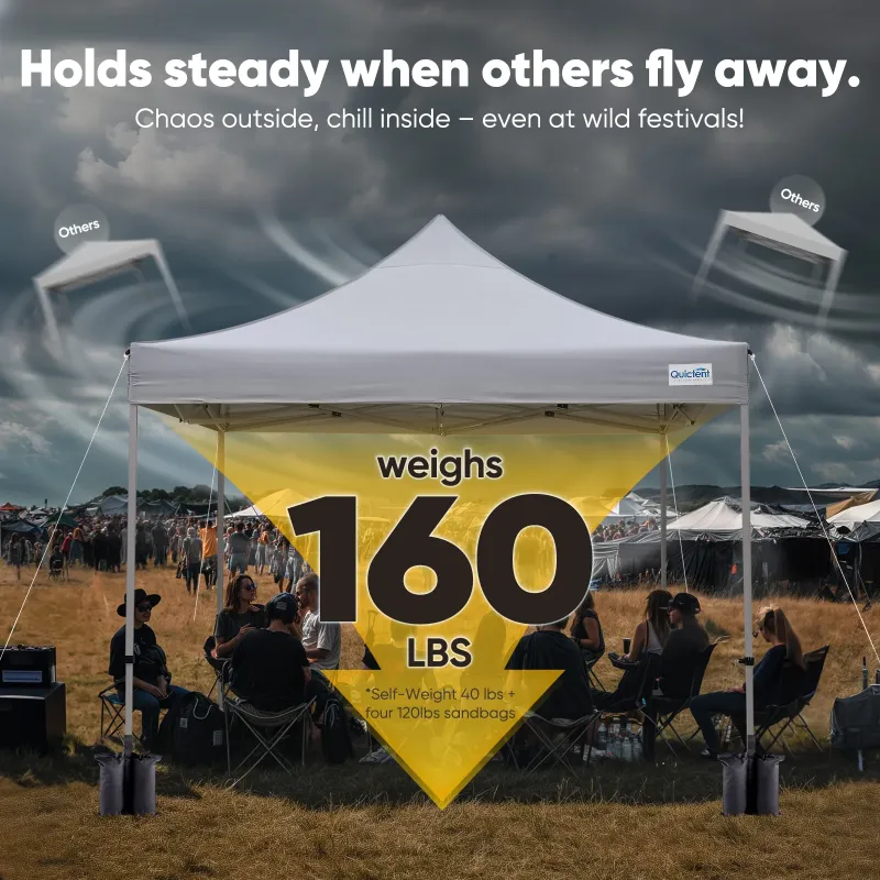 Photo 1 of **ussed missing parts***   Quictent 10'x10' Portable Pop up Canopy Tent, Easy up Commercial Gazebo Canopies for Sun & Rain Protection(White, No Sidewal