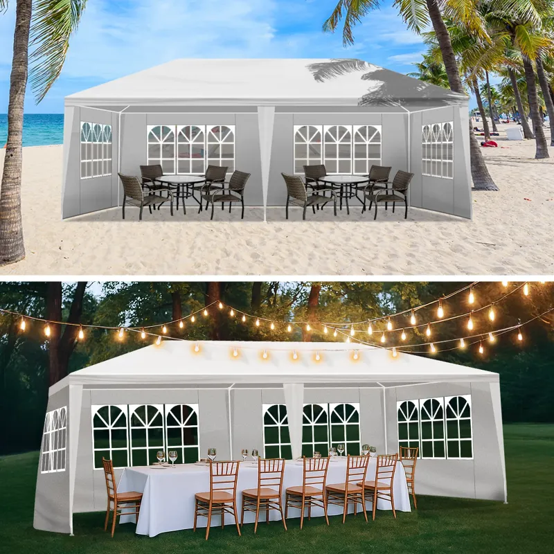 Photo 1 of **** missing parts used***Ktaxon 10'x20' Canopy Tent Wedding Partywith Removable 4 Sidewall Whi