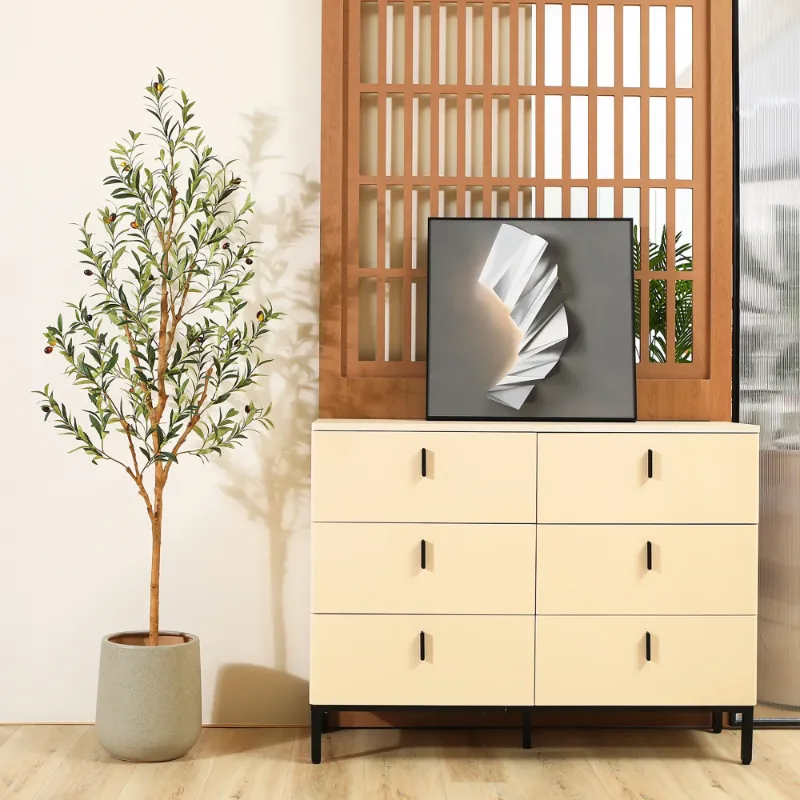 Photo 1 of **used***  DR.Planzen 6ft Artificial Olive Tree Indoor, Tall Faux Olive Tree, Artificial Plants with Natural Wood Trunk and Lifelike Fruits for Home Office Deco