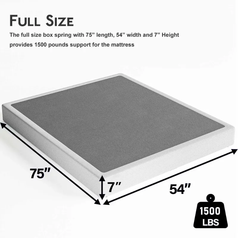 Photo 1 of ** used missing parts***   ULIESC 7 Inch Full Size Box Spring, Full Box Spring Only, Metal Box Spring Full with Fabric Cover, Sturdy Mattress Foundation, Noise Free, Non-Slip, Easy Assembly