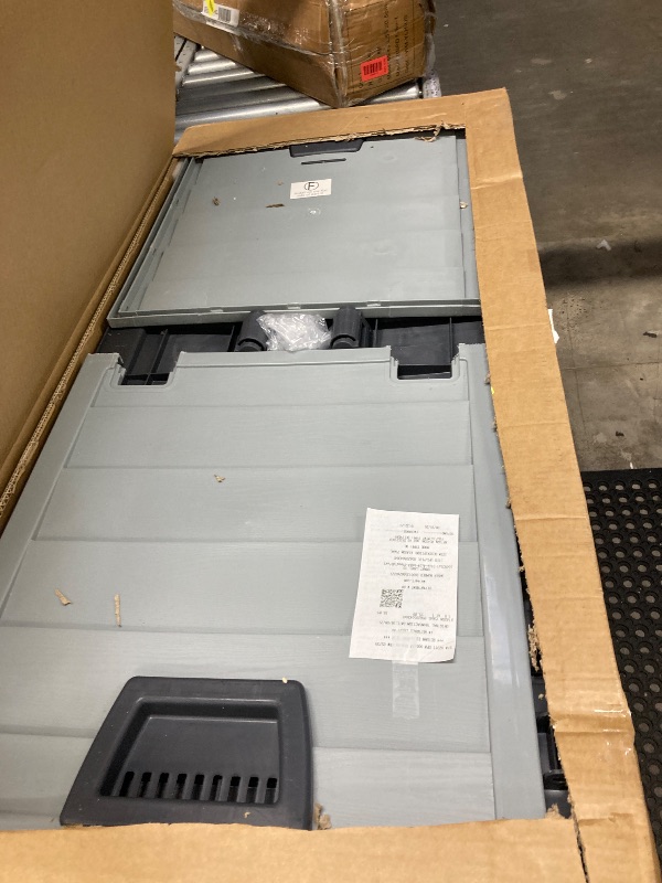 Photo 1 of **used ,missing parts***  Ktaxon 75gal Outdoor Garden Plastic Storage Deck Box Chest Tools Black Grey
