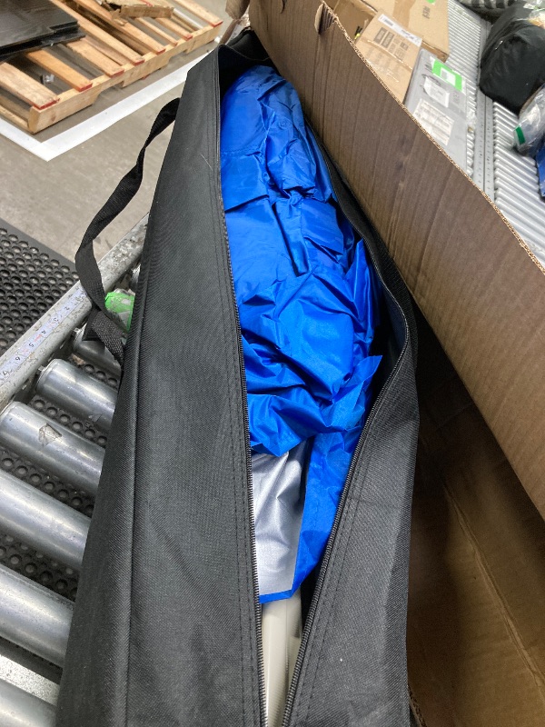 Photo 1 of **** use missing parts*-**GVDV Canopy Tent, 10x10 ft Easy Pop up Outdoor Canopy Tent, Portable Straight Leg Gazebo Instant Canopy, Blue