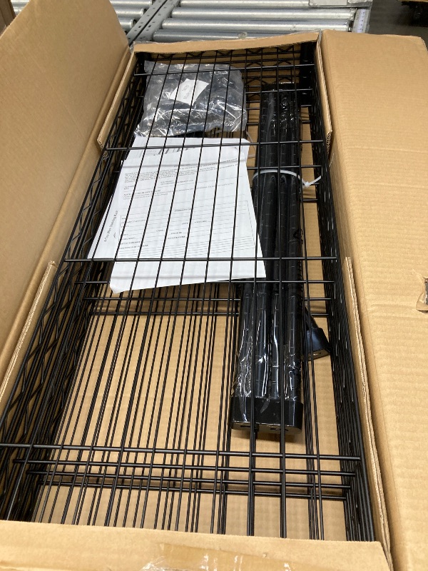 Photo 1 of **used missing parts** BestOffice 4 Shelf Wire Shelving Unit Garage NSF Wire Shelf Metal Storage Shelves Heavy Duty Height Adjustable for 1000 lbs Capacity Black
