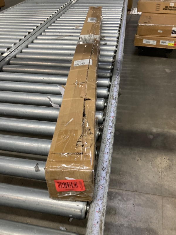 Photo 1 of **used missing parts** Amazon Basics Adjustable 1 Inch Double Curtain Rods for Windows, Cap Finials, 72" to 144", Black