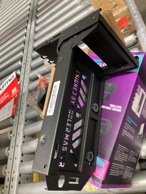Photo 1 of **used funtional untested **** Cooler Master Vertical GPU Holder Kit V3, for E-ATX/ATX/mATX PC Case & PCI-E 4.0 Devices, Adjustable Modular Video Card Support, Thick SGCC Steel Bracket, 165 mm Riser Cable Included - Black