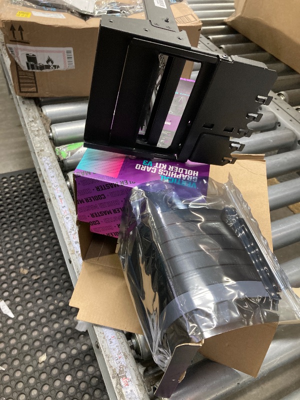 Photo 1 of **used funtional untested **** Cooler Master Vertical GPU Holder Kit V3, for E-ATX/ATX/mATX PC Case & PCI-E 4.0 Devices, Adjustable Modular Video Card Support, Thick SGCC Steel Bracket, 165 mm Riser Cable Included - Black
