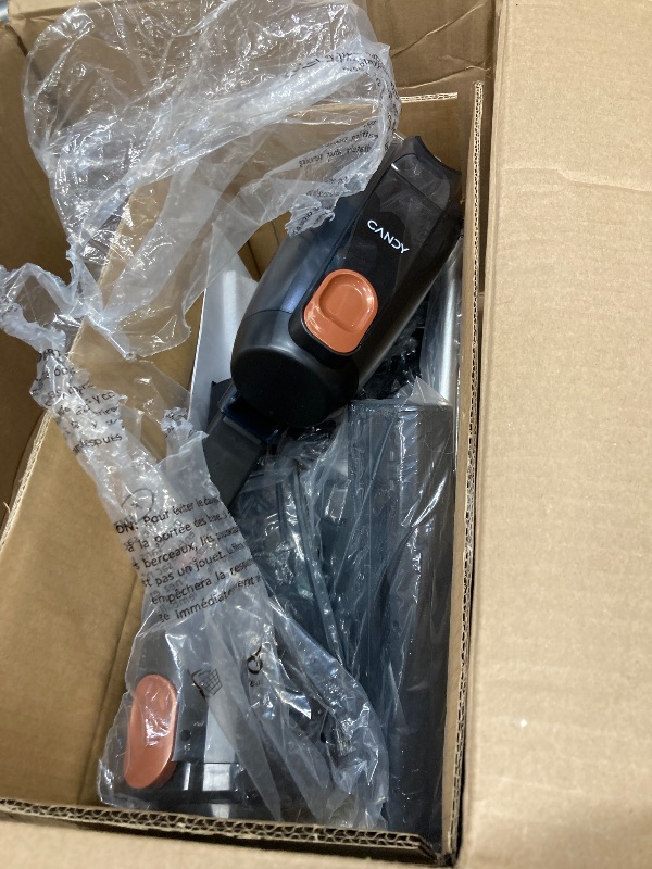 Photo 1 of ***missing parts , used, funtion untested** Candy Corded Stick Vacuum Cleaner, Powerful Suction Handheld Vacuum with One-Click Dust Disposal, 3-in-1 Use for Hard Floor, Ceramic Tile, 0.8 Liters Capacity, Easy Clean