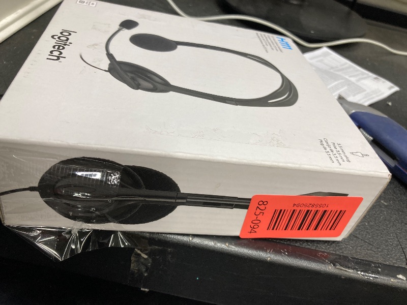 Photo 1 of **used missing parts funtional unyested***   Logitech H111 Wired Headset, Stereo Headphones with Noise-Cancelling Microphone, 3.5 mm Audio Jack, PC/Mac/Laptop/Smartphone/Tablet - Black