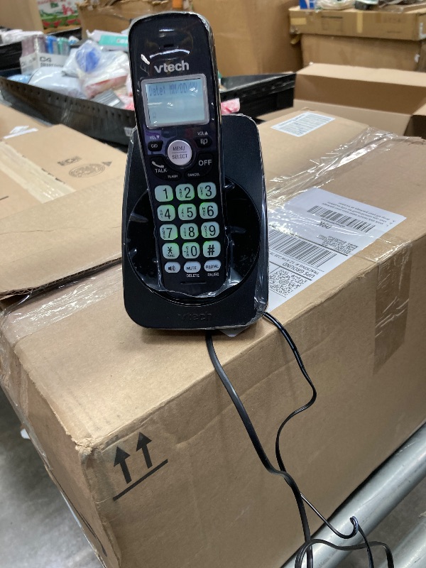 Photo 1 of ***used***   VTech Cordless Phone with DECT 6.0, Full-Duplex Speakerphone, Lighted Display, Backlit Keypad, Caller ID/Call Waiting, Volume Control, Hearing Aid Compatible, Wall Mount | VG131-11 (Black)