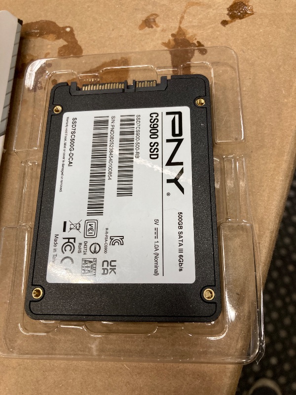 Photo 1 of **used missing parts untested **PNY CS900 500GB 3D NAND 2.5" SATA III Internal Solid State Drive (SSD) - (SSD7CS900-500-RB)