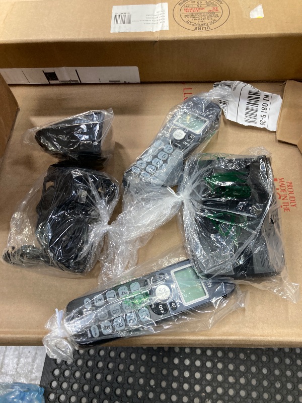 Photo 1 of ***use missig parts untested **VTech 2-Handsets Cordless Phone with DECT 6.0, Full-Duplex Speakerphone, Lighted Display, Backlit Keypad, Caller ID/Call Waiting, Volume Control, Hearing Aid Compatible, Wall Mount | VG131-21 (Black)