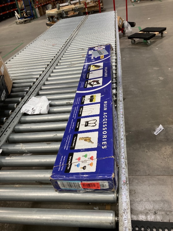 Photo 1 of **used missing parts*** JANZ 24 FT Pressure Washer Telescoping Wand with Power Washer Extension Wands, Brush Head, Gutter Cleaner, 7 Spray Nozzle Tips, 2 Hose Adapters and Support Belt TW-004