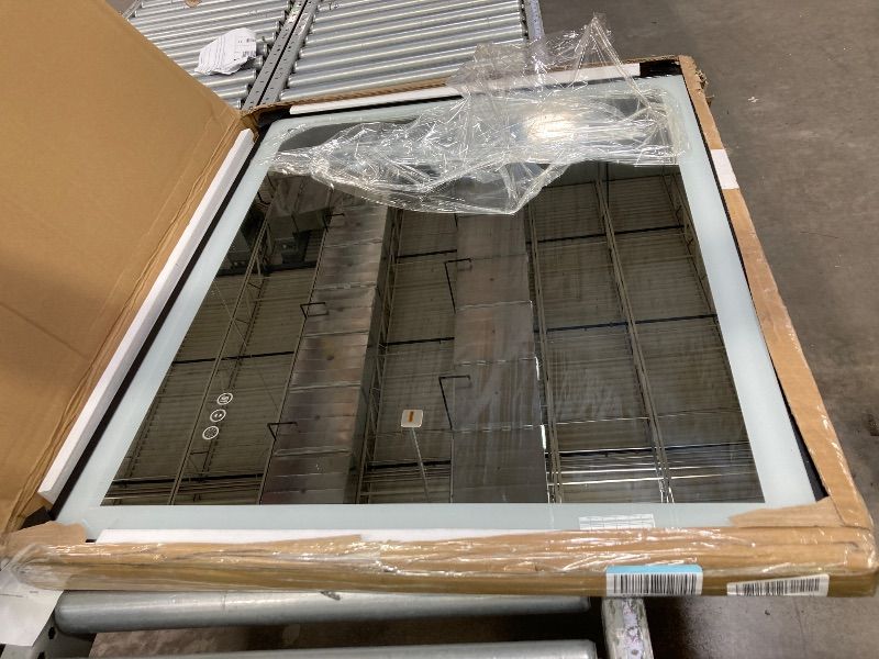 Photo 1 of **used****Keonjinn Gold LED Bathroom Mirror Inch with Frontlit & Backlit, Lighted Mirrors Metal Framed for Wall, Steples Lights, Anti Fog, Tempered Glass, Brighter and No Dark Corner