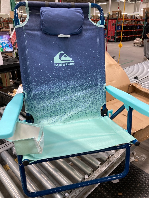 Photo 1 of ***used***QUIKSILVER Beach Chair – Lightweight Folding Chair with Adjustable Recline and Cup Holder – Portable and Durable Chairs for Beach, Camping Chair, or Concerts in The Park