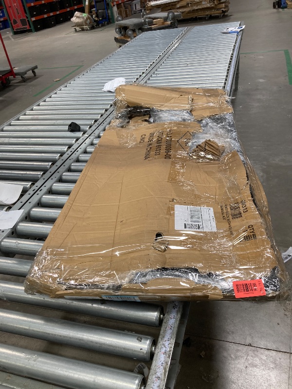 Photo 1 of ****It is missing parts like screws to assemble it, and it is used.*****SSWBasics Black 4 Way Adjustable Clothing Rack with Slanted Arms - Retail Clothing Rack Display - Adjustable Height Arms from 48" to 72" Perfect for Clothing Stores