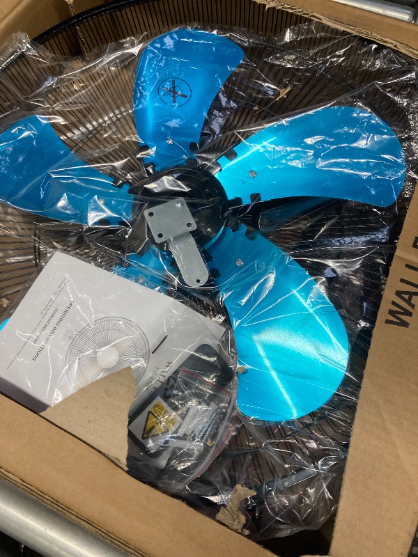 Photo 1 of ***used missing parts****Wall Mount Fan 20 Inch with Remote, 3-speed Wall Oscillating Quiet Fan with 5 Metal Blades, Adjustable Tilt and Timing, High Velocity Fans for Bedroom, Gym, Office, Warehouse, Garage, Gold